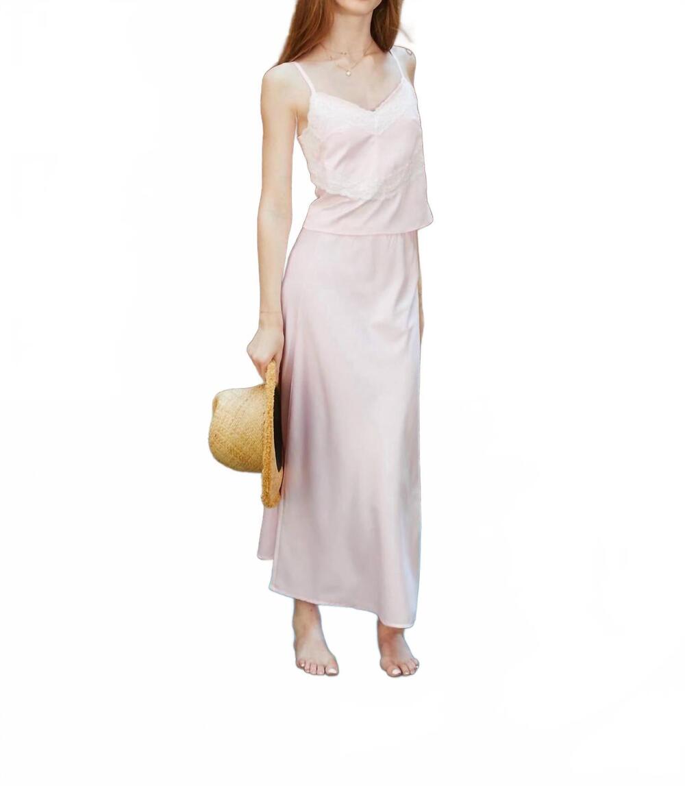 NEW THEME girls joey satin maxi skirt in dusty rose